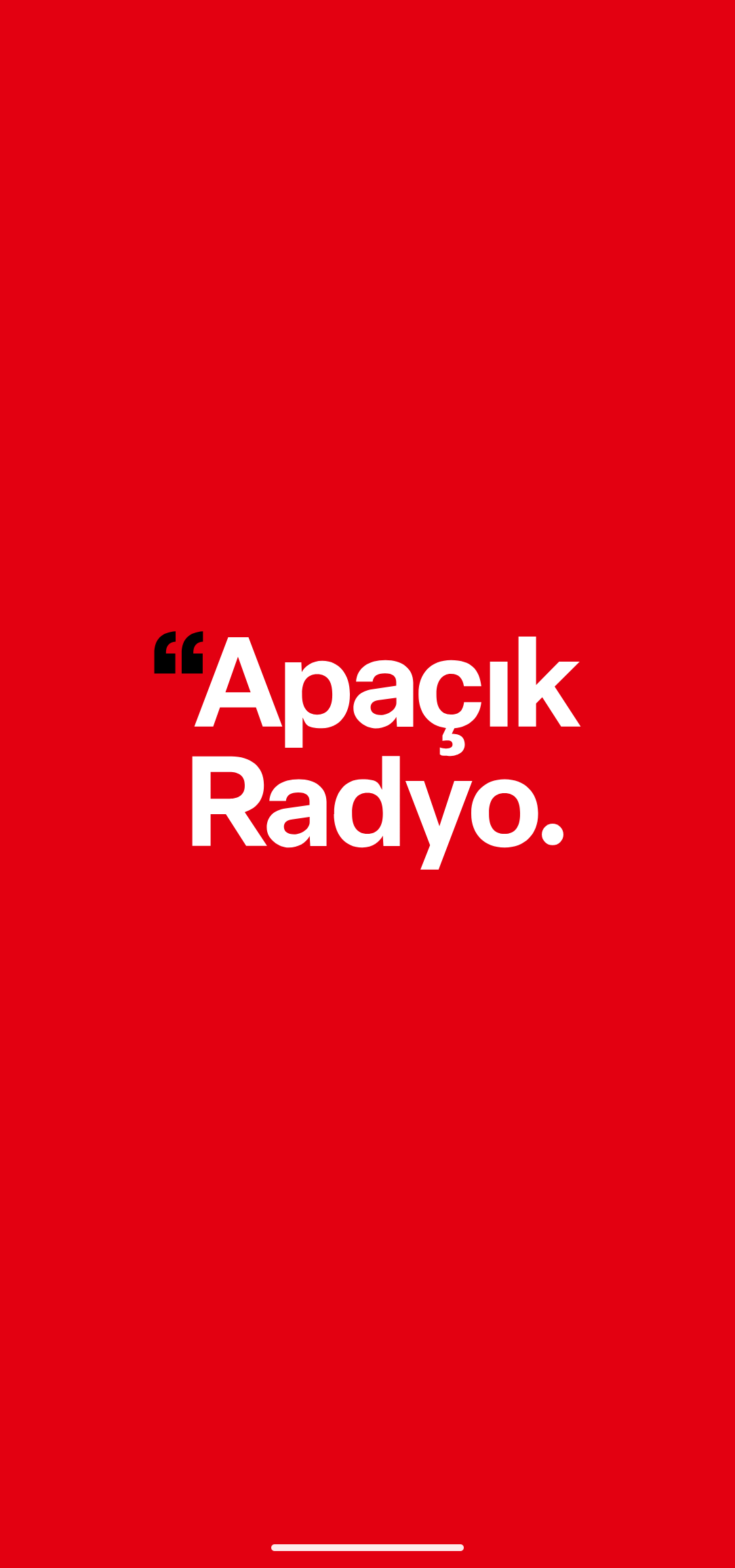Apa&ccedil;ık Radyo Android uygulaması ekran g&ouml;r&uuml;nt&uuml;s&uuml; 1