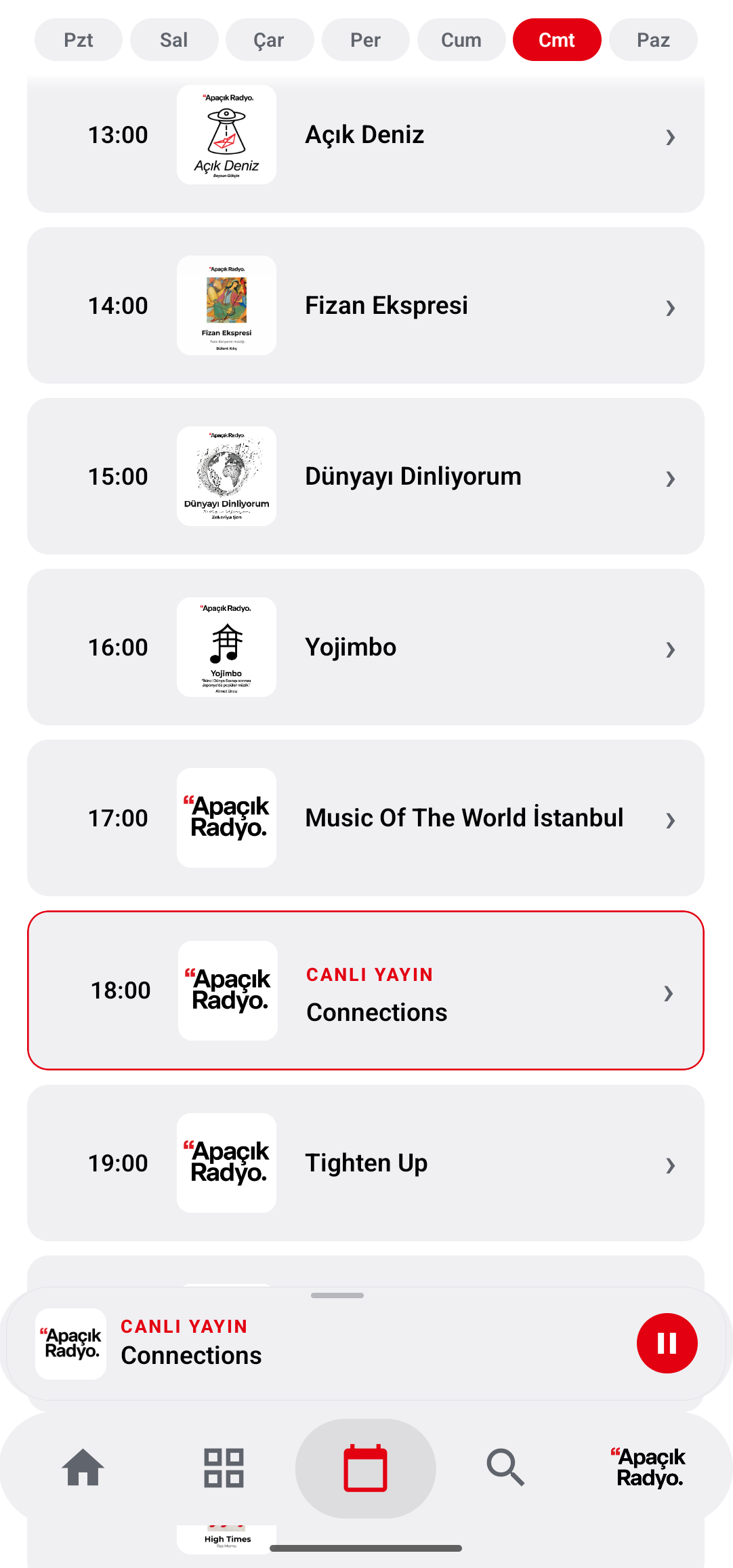 Apa&ccedil;ık Radyo Android uygulaması ekran g&ouml;r&uuml;nt&uuml;s&uuml; 3