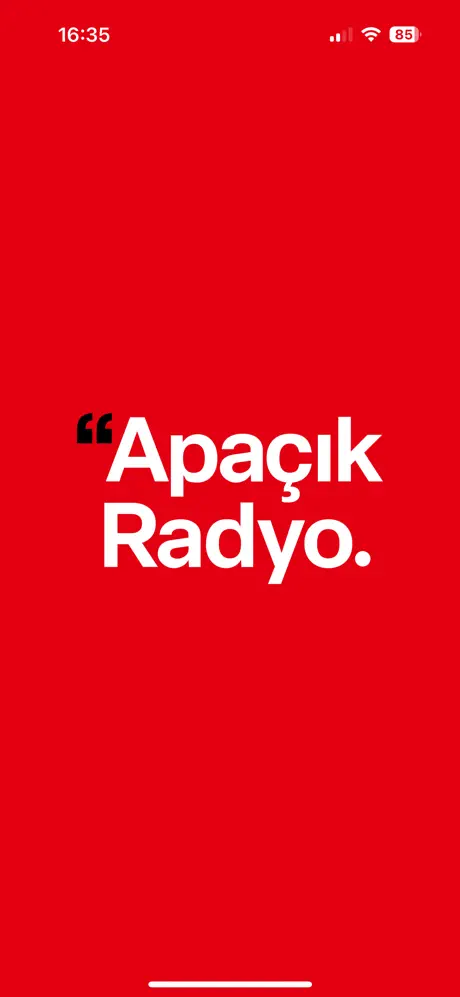 Apa&ccedil;ık Radyo iOS uygulaması ekran g&ouml;r&uuml;nt&uuml;s&uuml; 1