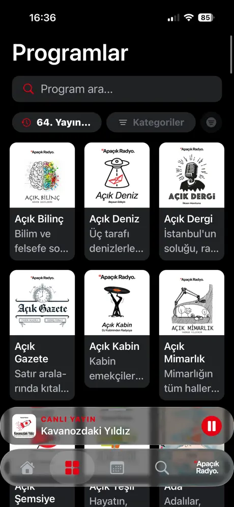 Apa&ccedil;ık Radyo iOS uygulaması ekran g&ouml;r&uuml;nt&uuml;s&uuml; 5
